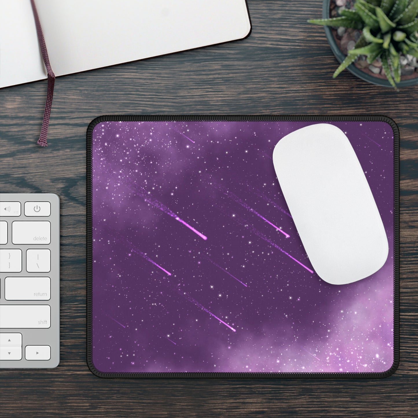 Violet Meteor Shower Mouse Pad