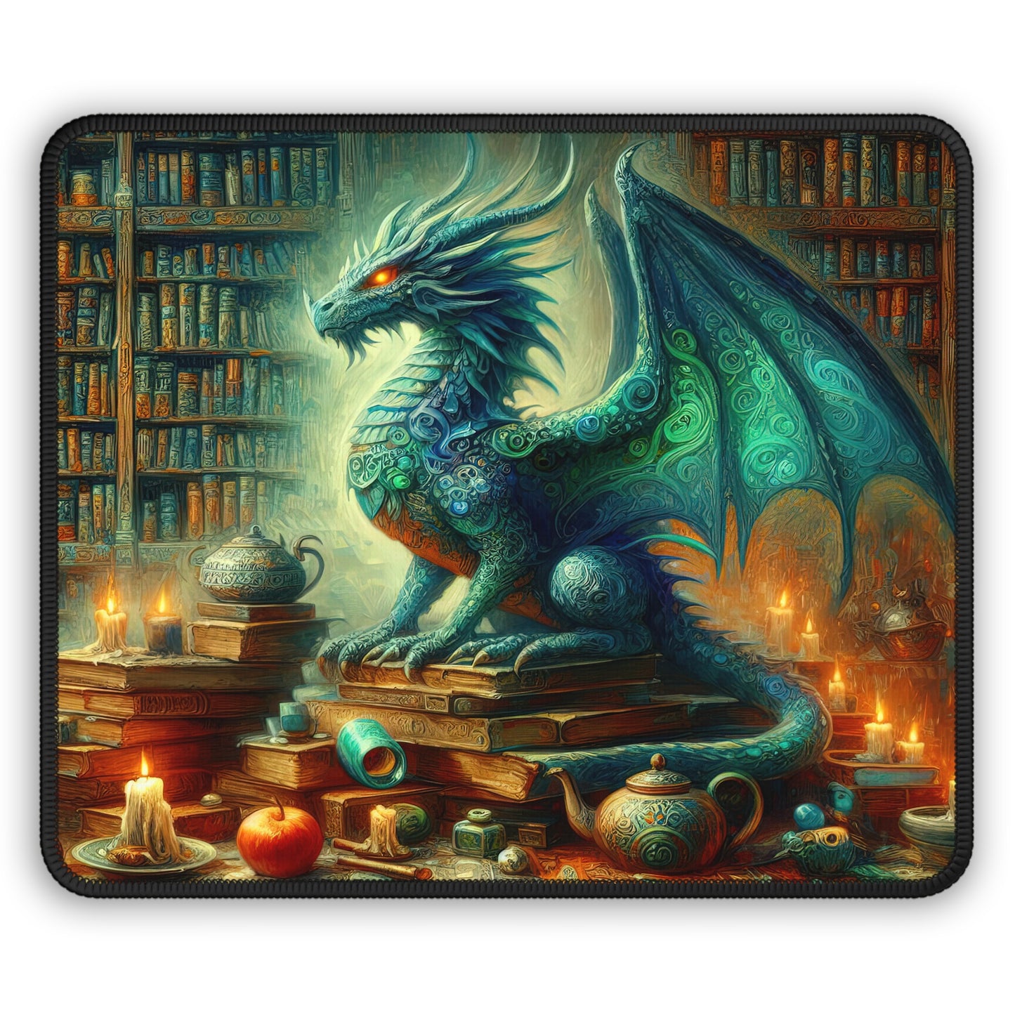 Mystic Library Dragon Mouse Pad