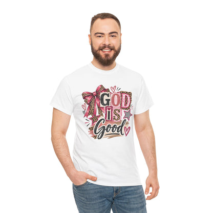 God Is Good Leopard Bow Christian T-Shirt