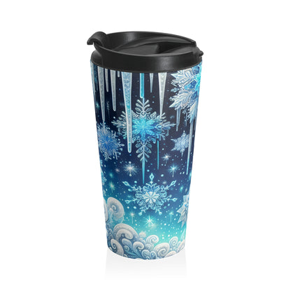 Icy Snowflake Winter Travel Mug