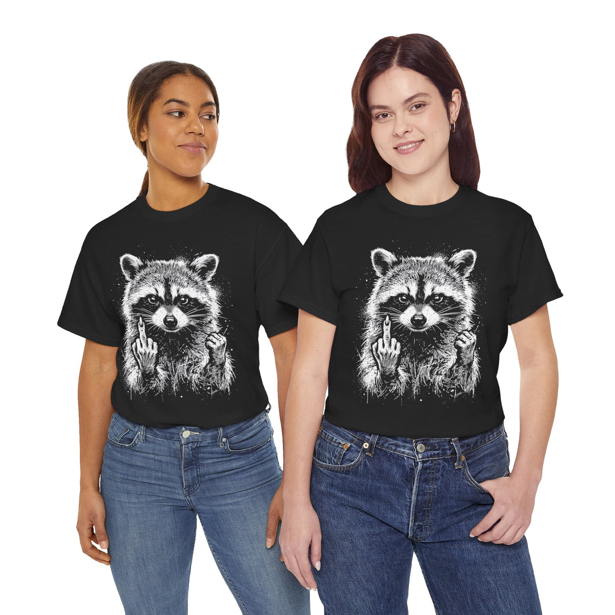 Rude Raccoon Middle Finger T-Shirt
