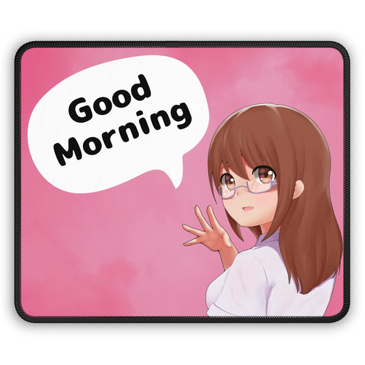 Good Morning Anime Mouse Pad – 9x7 Neoprene Desk Mat with Cute Character Design