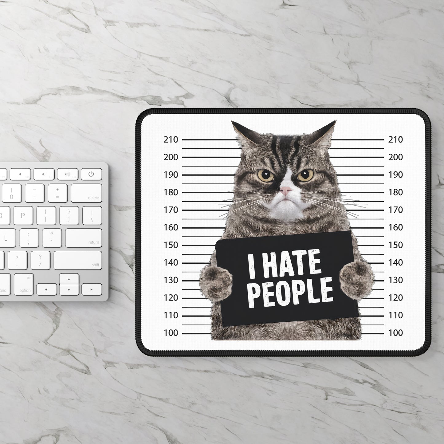 I Hate People Cat Mugshot Mouse Pad