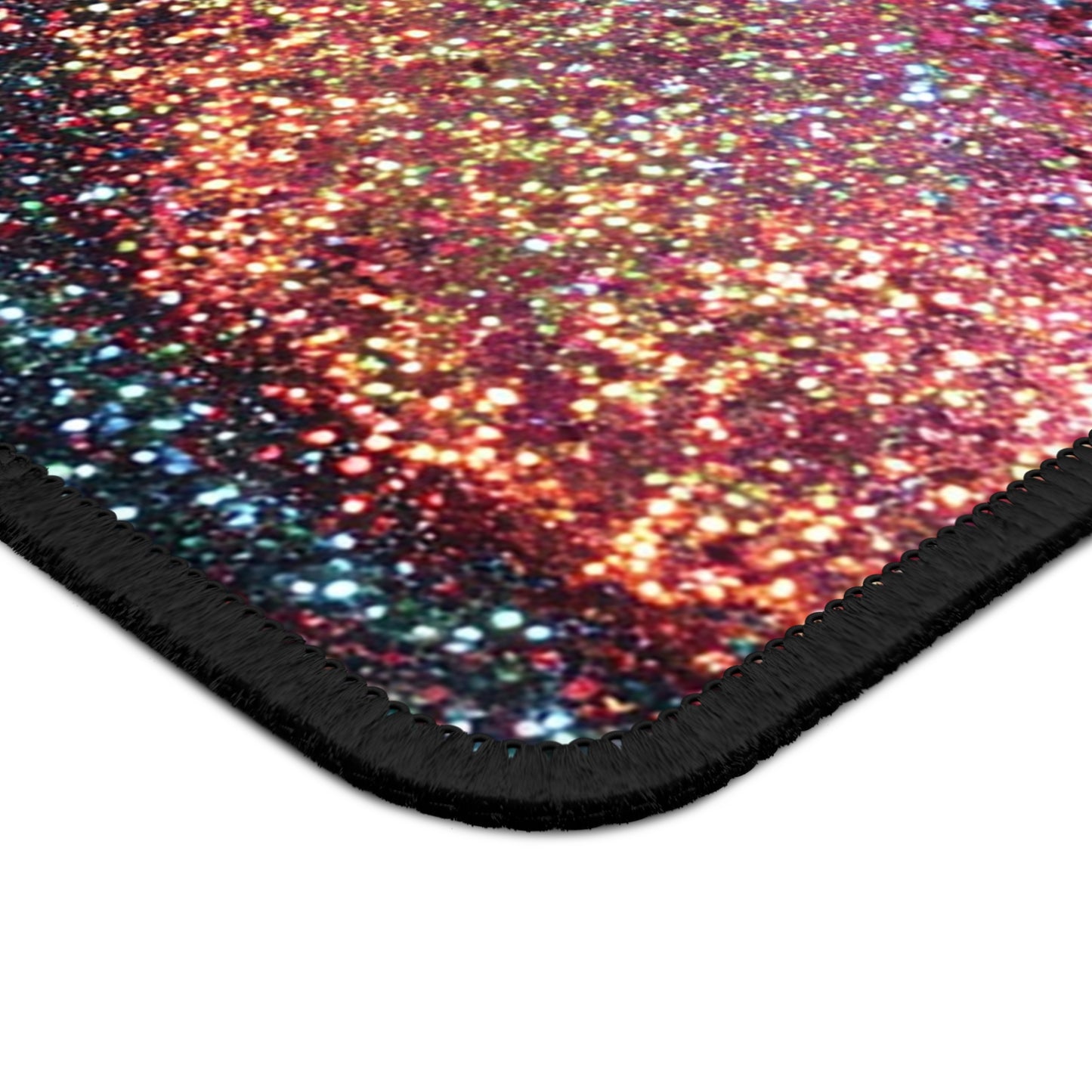 Rainbow Glitter Wave Mouse Pad