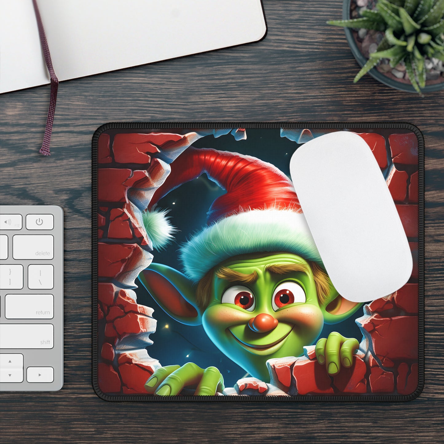 Sneaky Christmas Goblin Mouse Pad