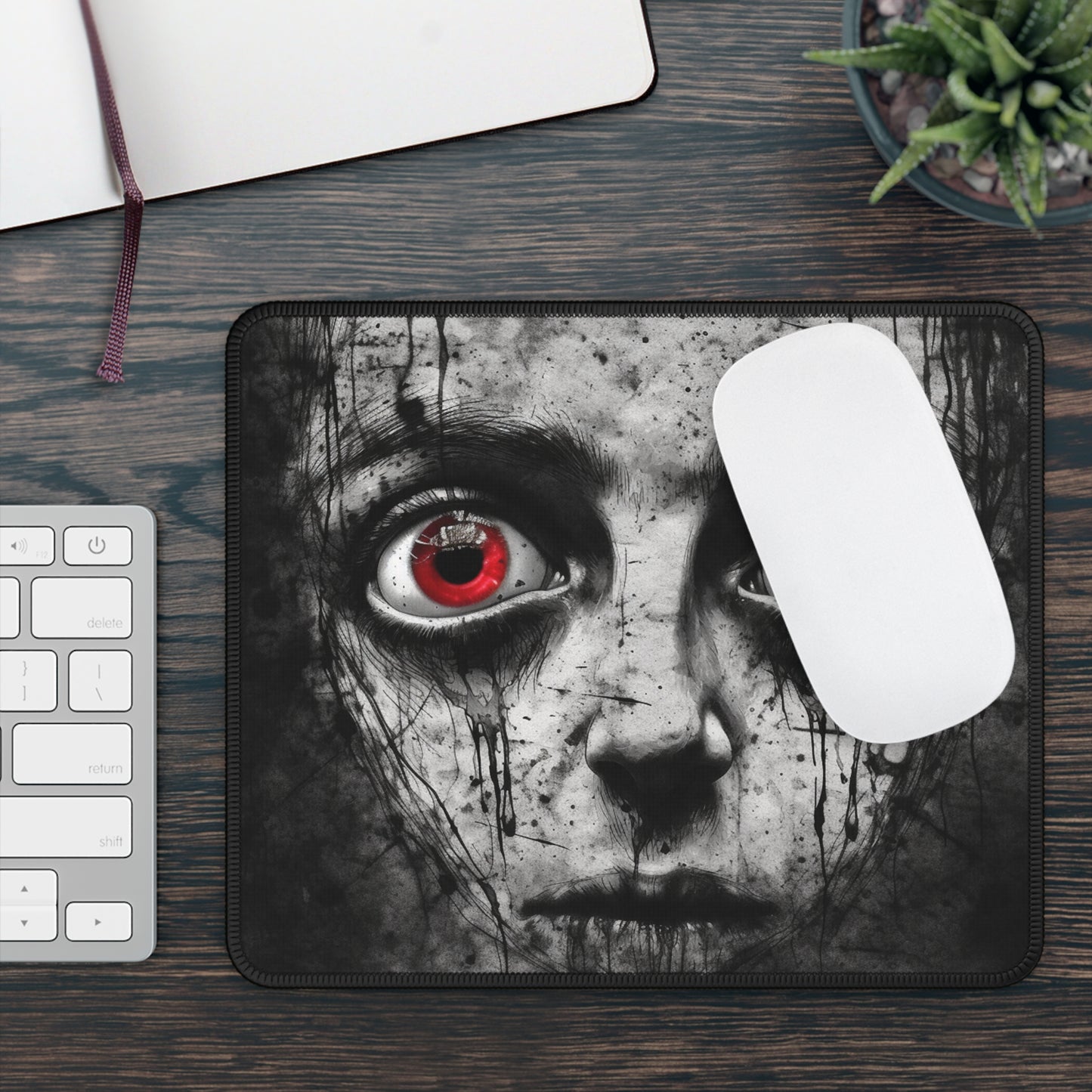 Crimson Gaze Horror Mouse Pad