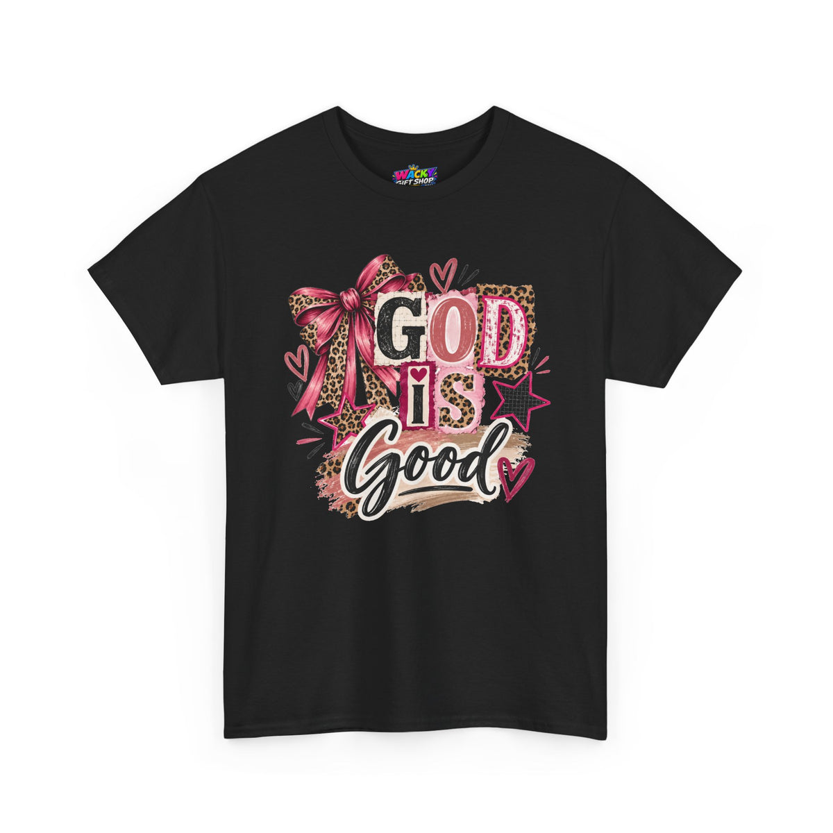 God Is Good Leopard Bow Christian T-Shirt