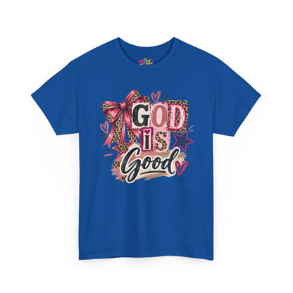 God Is Good Leopard Bow Christian T-Shirt