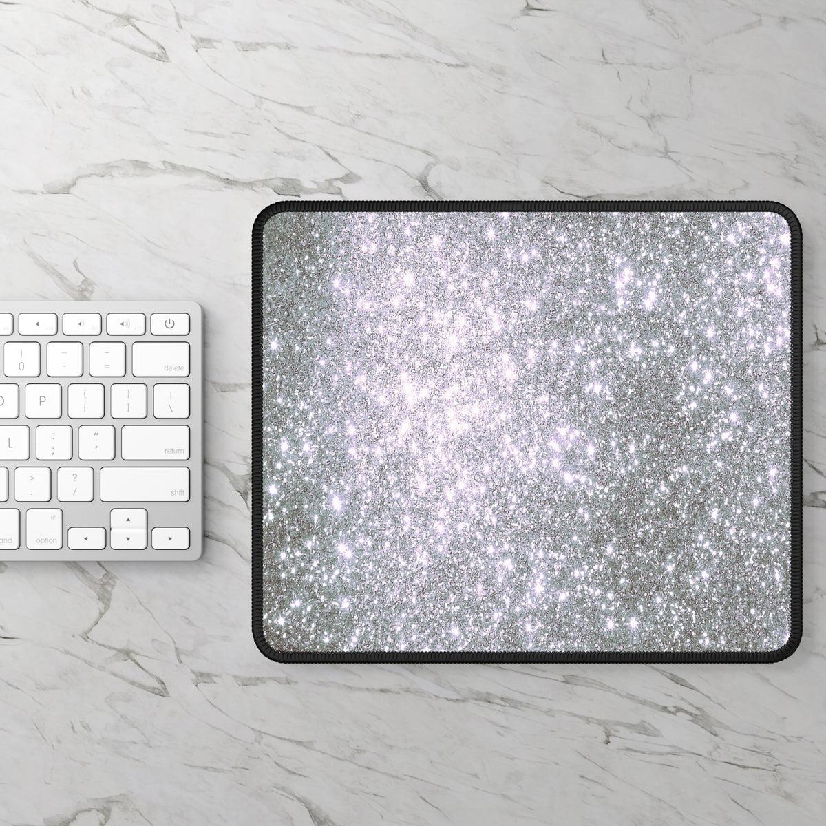 Silver Glitter Mouse Pad