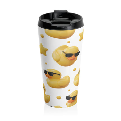 Too Cool to Quack Rubber Duck Stainless Steel Travel Mug