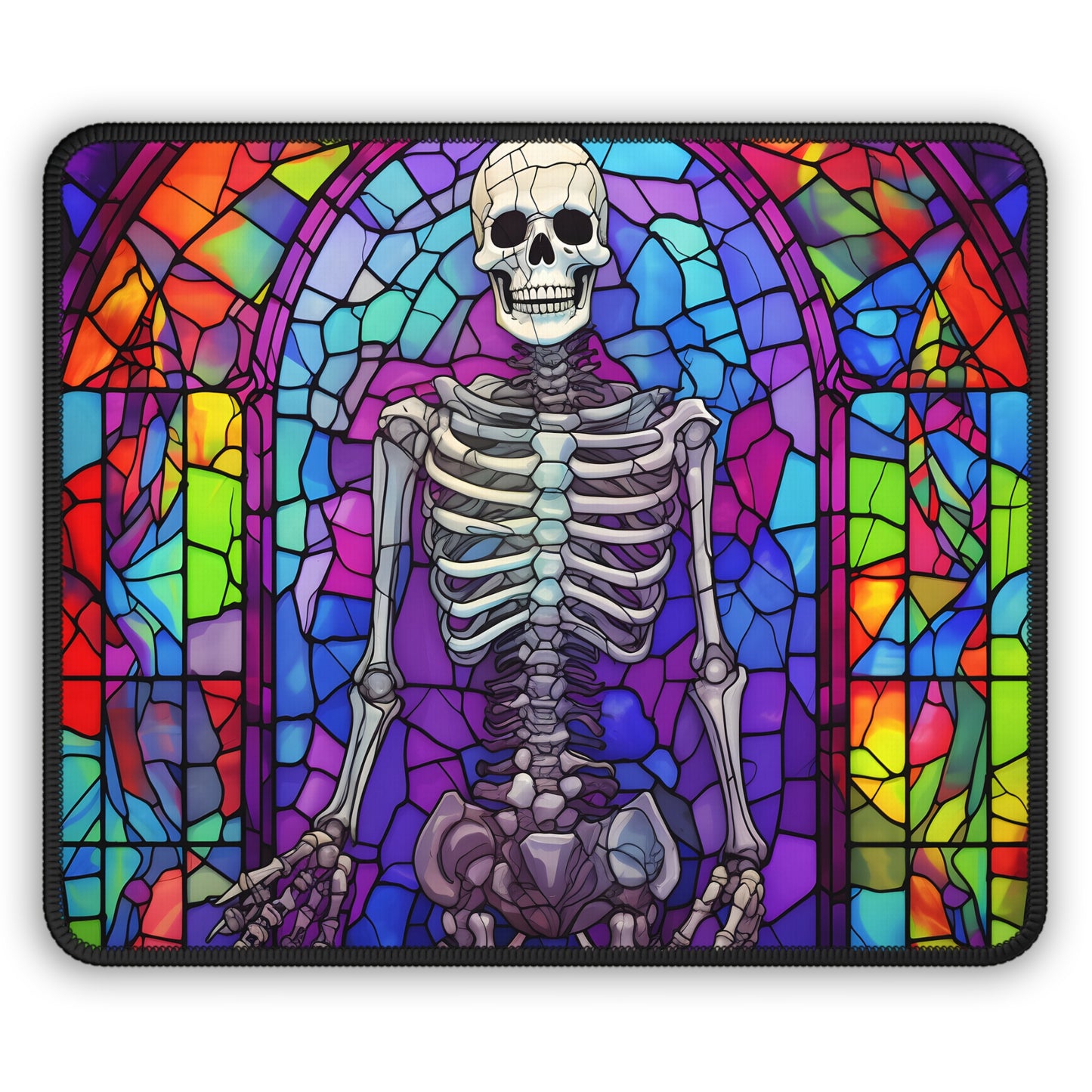 Stained Glass Skeleton Mouse Pad