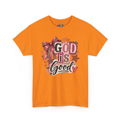 God Is Good Leopard Bow Christian T-Shirt