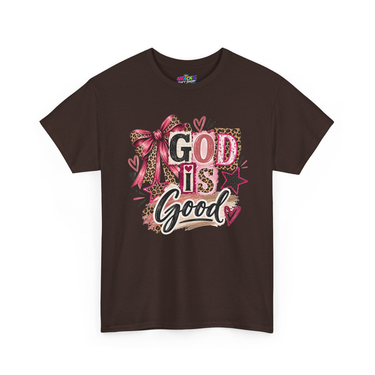 God Is Good Leopard Bow Christian T-Shirt