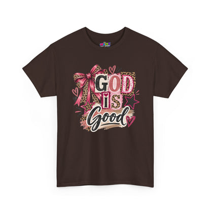 God Is Good Leopard Bow Christian T-Shirt