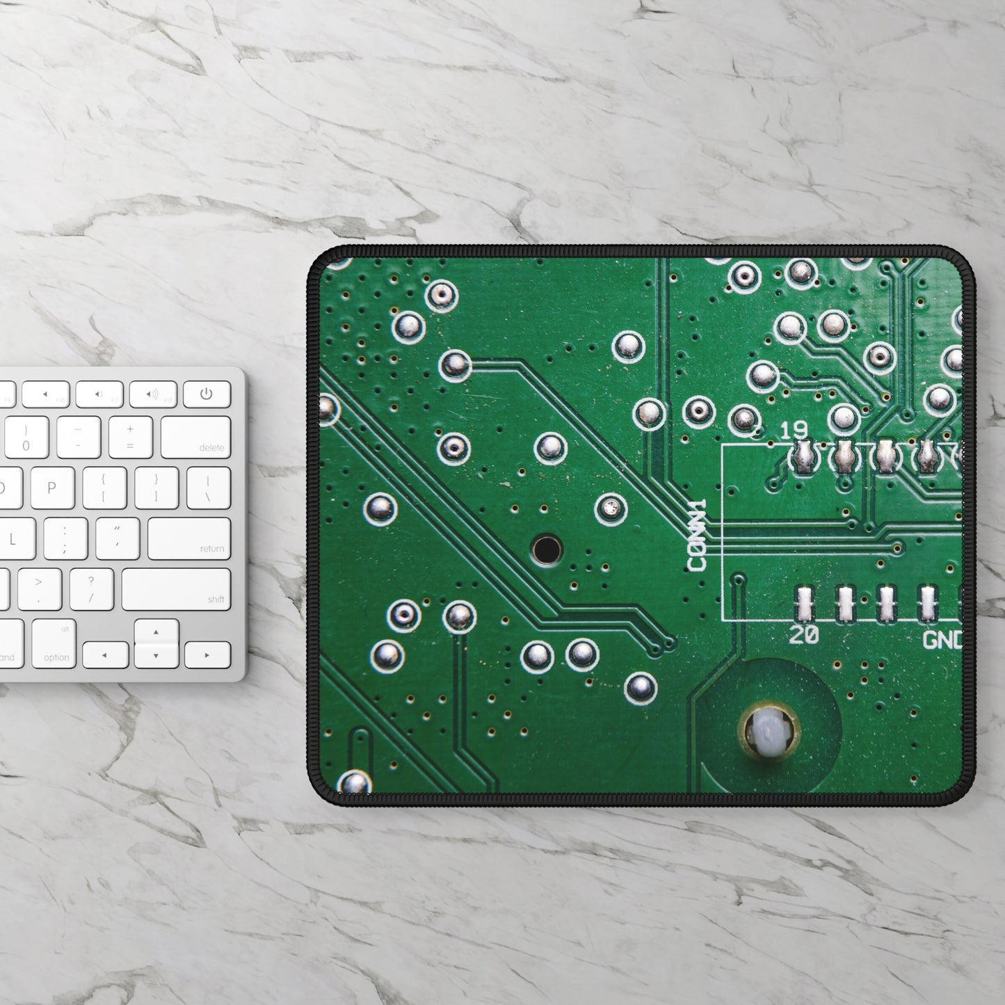 Deep Green Circuit Matrix Mouse Pad