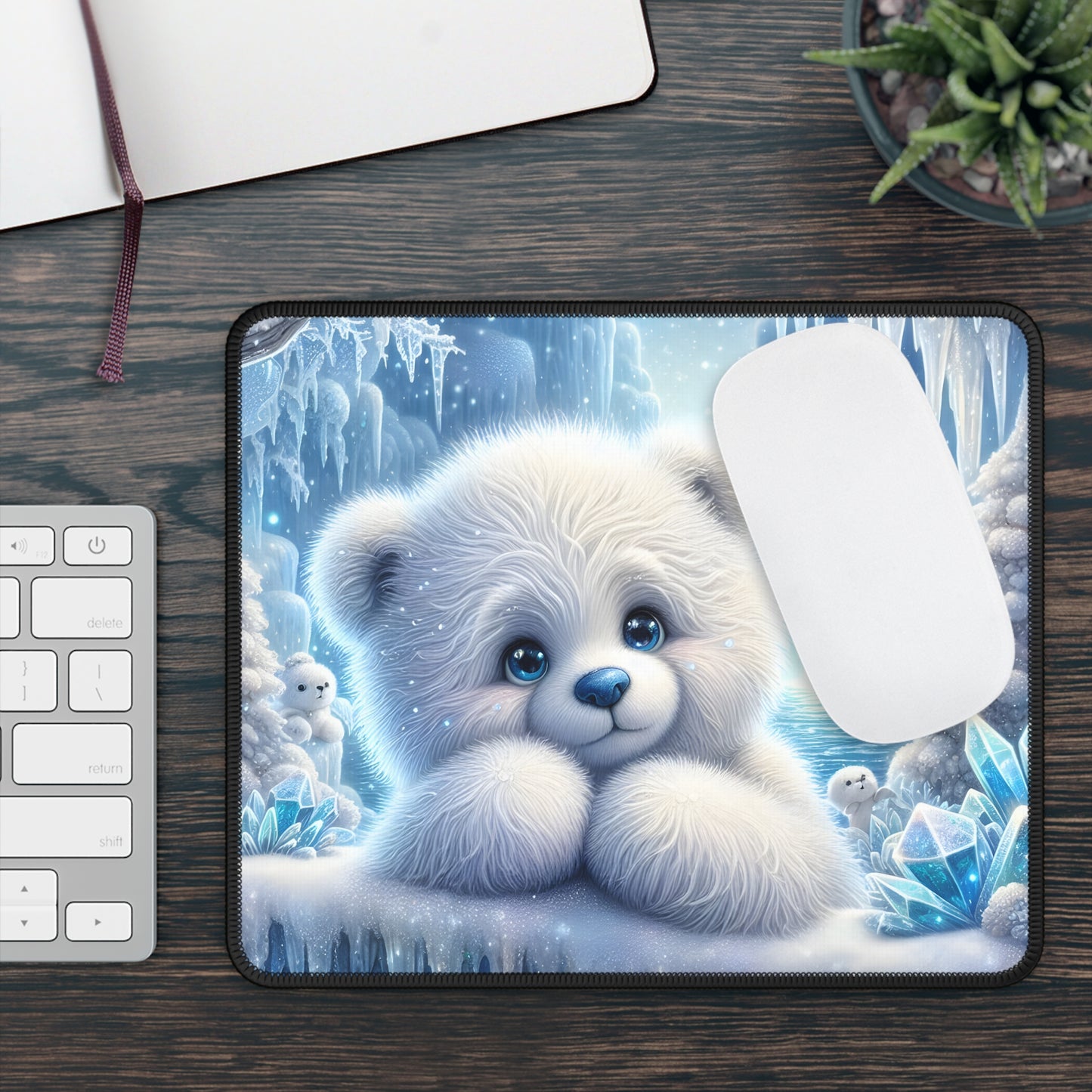 Frosty Plush Bear Mouse Pad