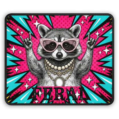 Feral Raccoon Pop Art Mouse Pad