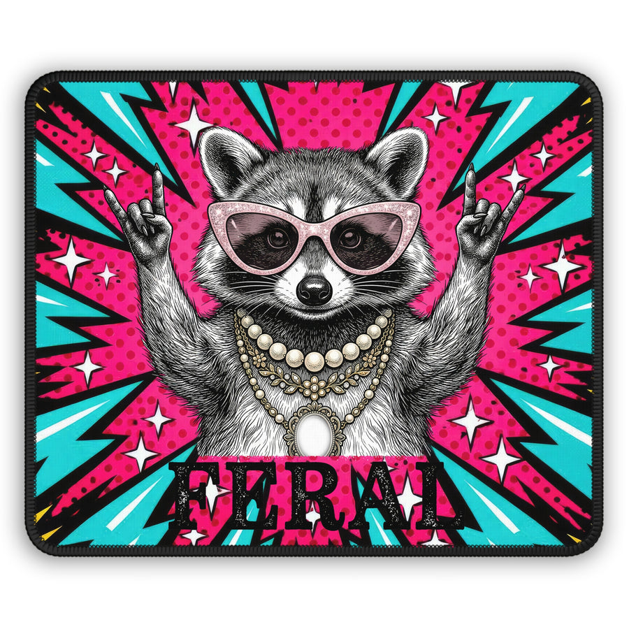 Feral Raccoon Pop Art Mouse Pad
