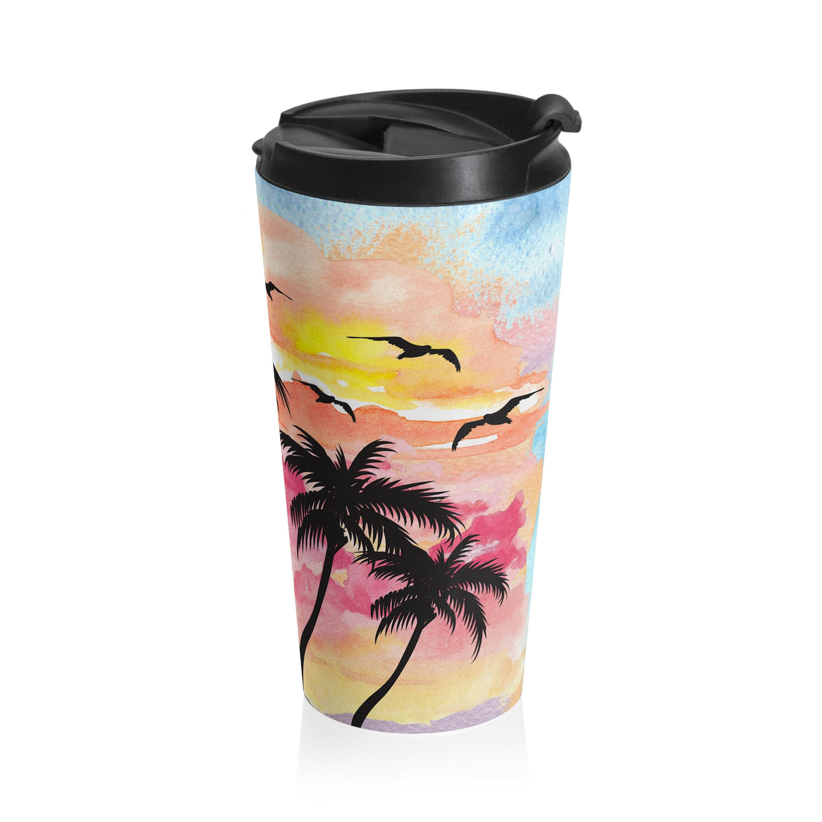 Tropical Sunset Stainless Steel Travel Mug