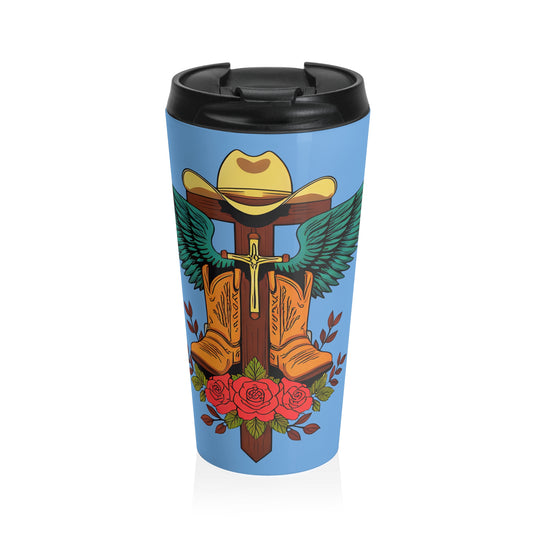Cowboy Faith Mug – 15oz Stainless Steel Travel Cup
