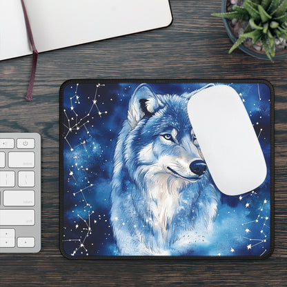 Midnight Constellation Wolf Mouse Pad
