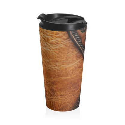 Western Tooled Leather Travel Mug