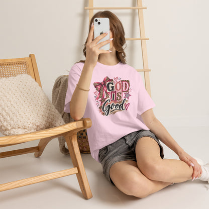 God Is Good Leopard Bow Christian T-Shirt