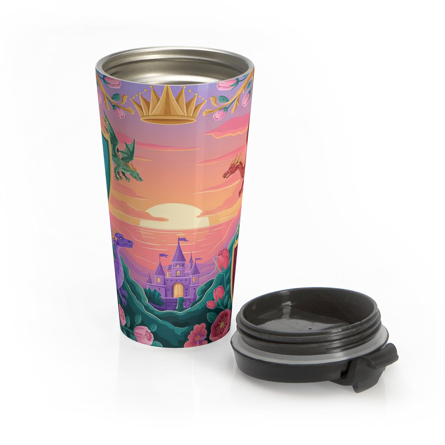 Enchanted Dragon Kingdom Stainless Steel Travel Mug (15oz)