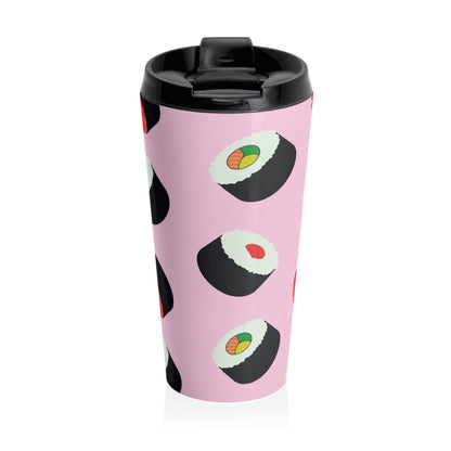 Pink Sushi Roll Travel Mug