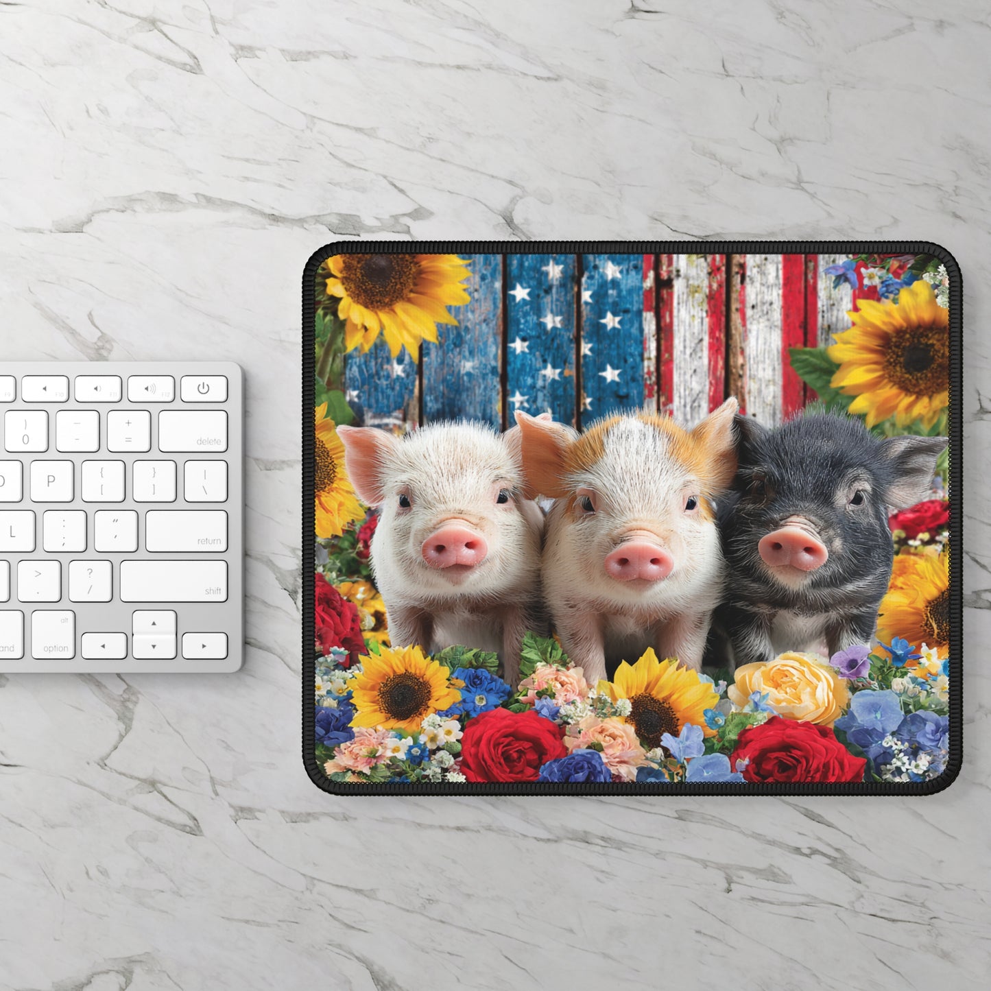 Patriotic Pig Trio Mouse Pad