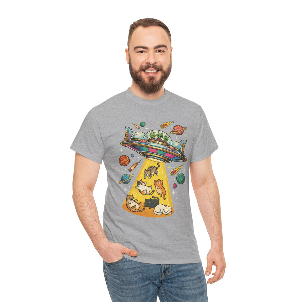 Alien Cat Abduction T-Shirt