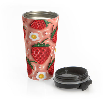 Strawberry & Eggs Stainless Steel Travel Mug
