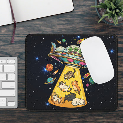 Alien Cat Abduction Mouse Pad