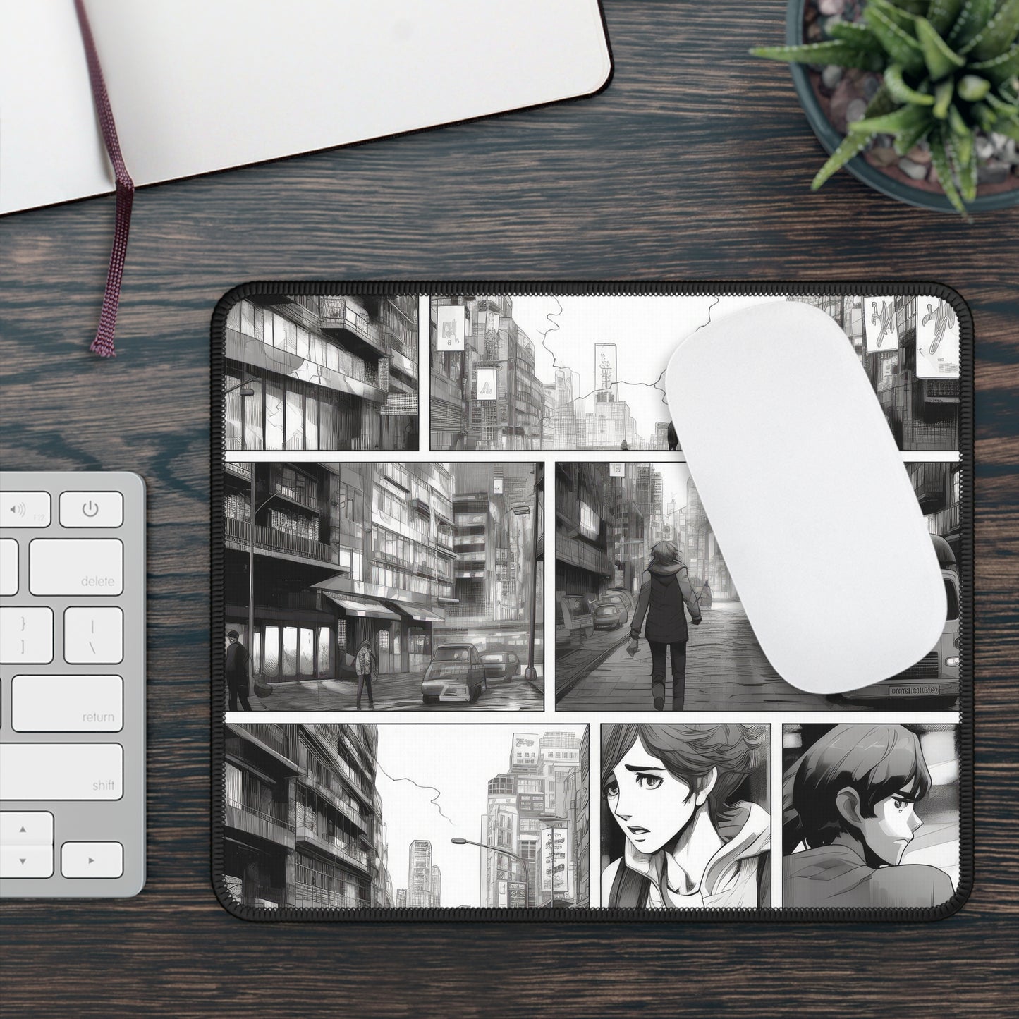 Urban Silence Comic Noir Mouse Pad