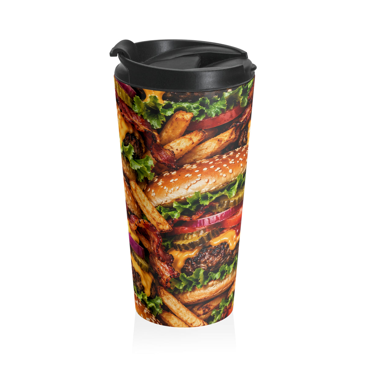 Bacon Cheeseburger Overload Stainless Steel Travel Mug