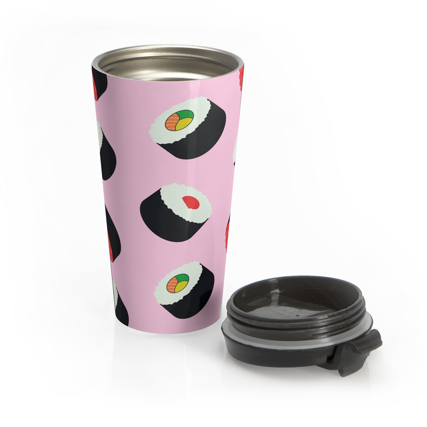 Pink Sushi Roll Travel Mug