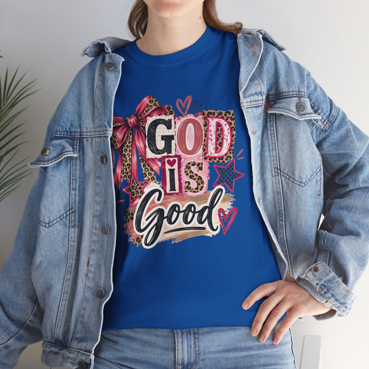 God Is Good Leopard Bow Christian T-Shirt