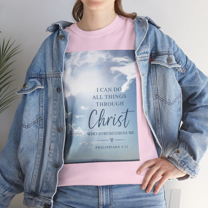 Through Christ Philippians 4:13 Christian T-Shirt