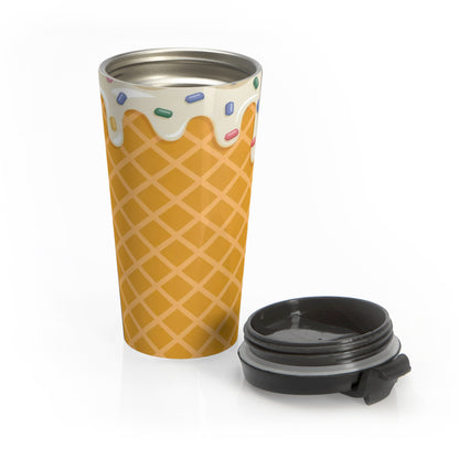 Sprinkled Waffle Cone Stainless Steel Travel Mug