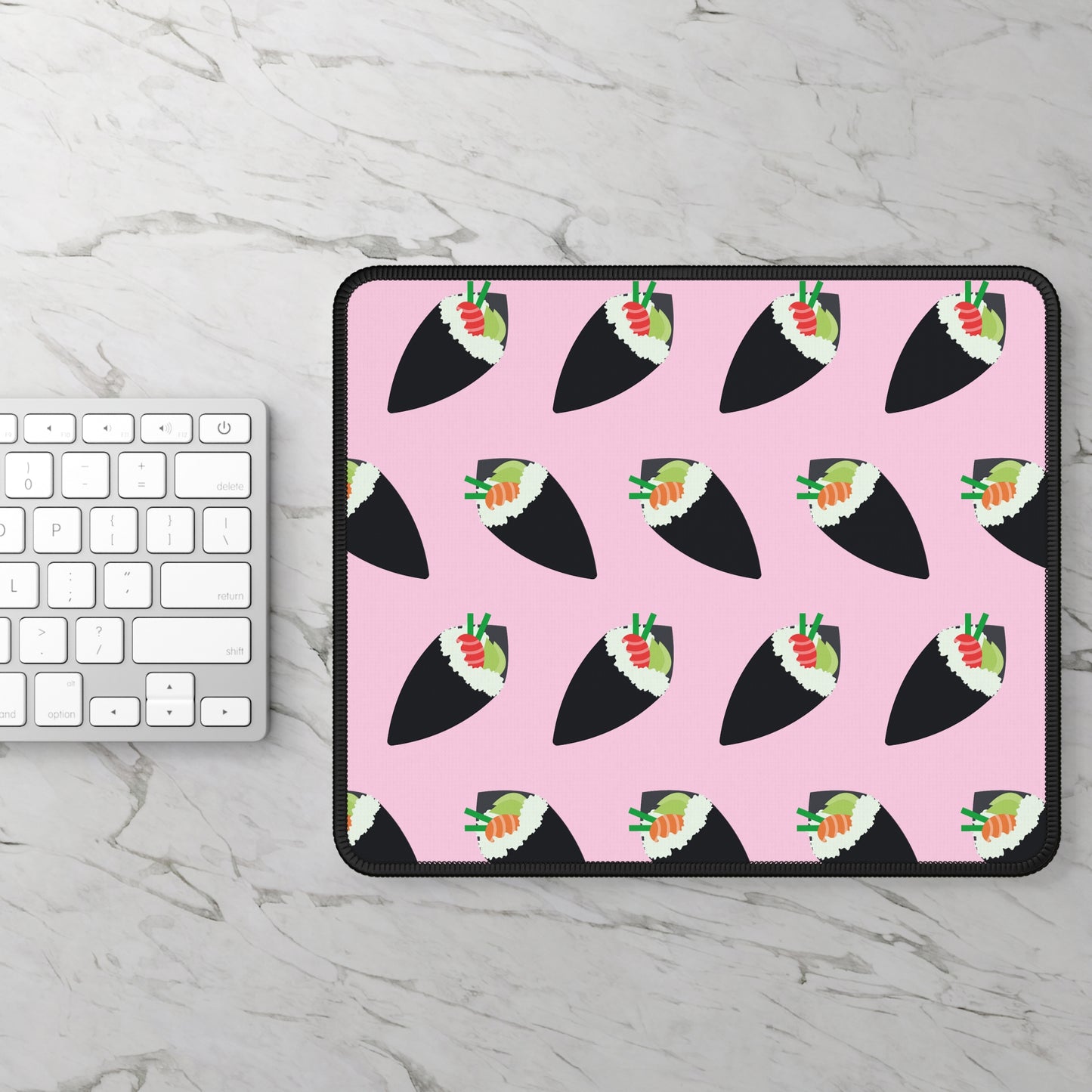Pink Sushi Roll Pattern Mouse Pad