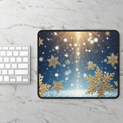 Golden Snowfall Elegance Mouse Pad