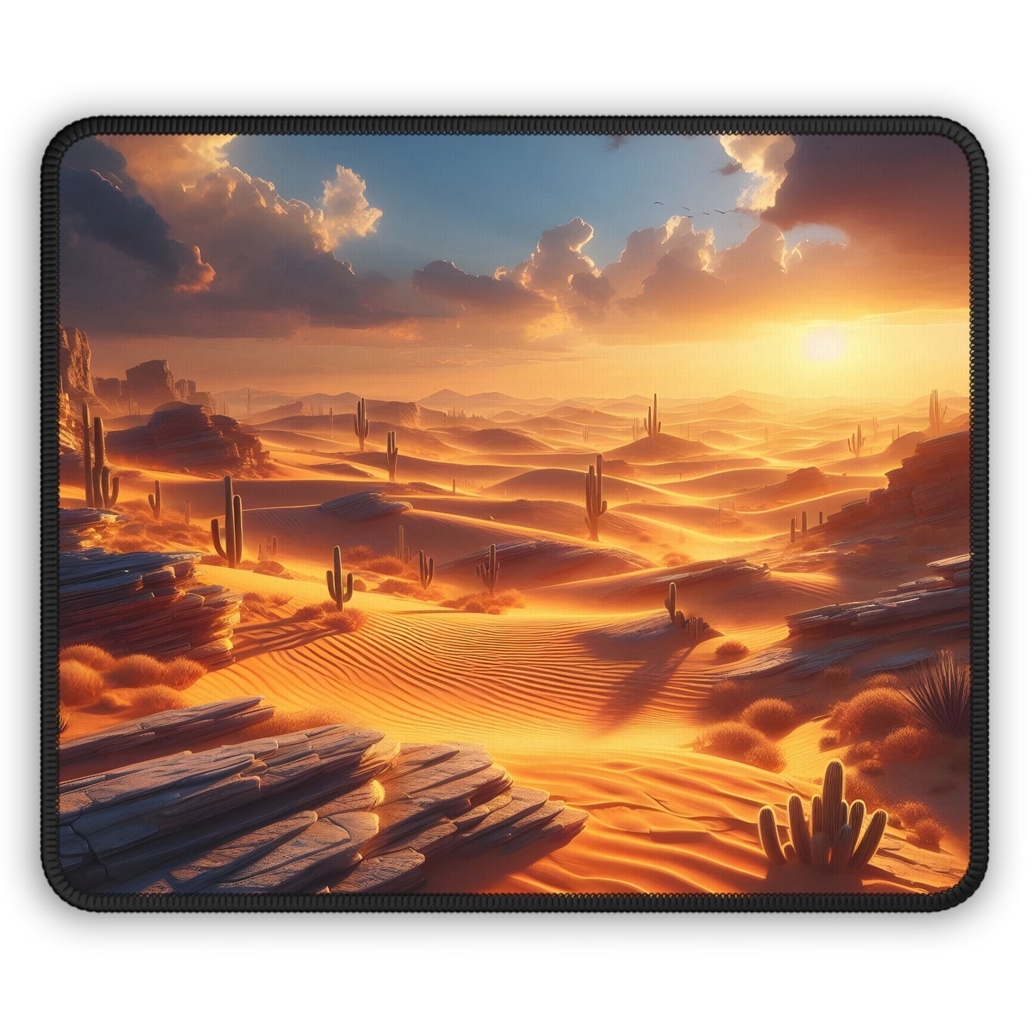 Golden Desert Sunset Mouse Pad