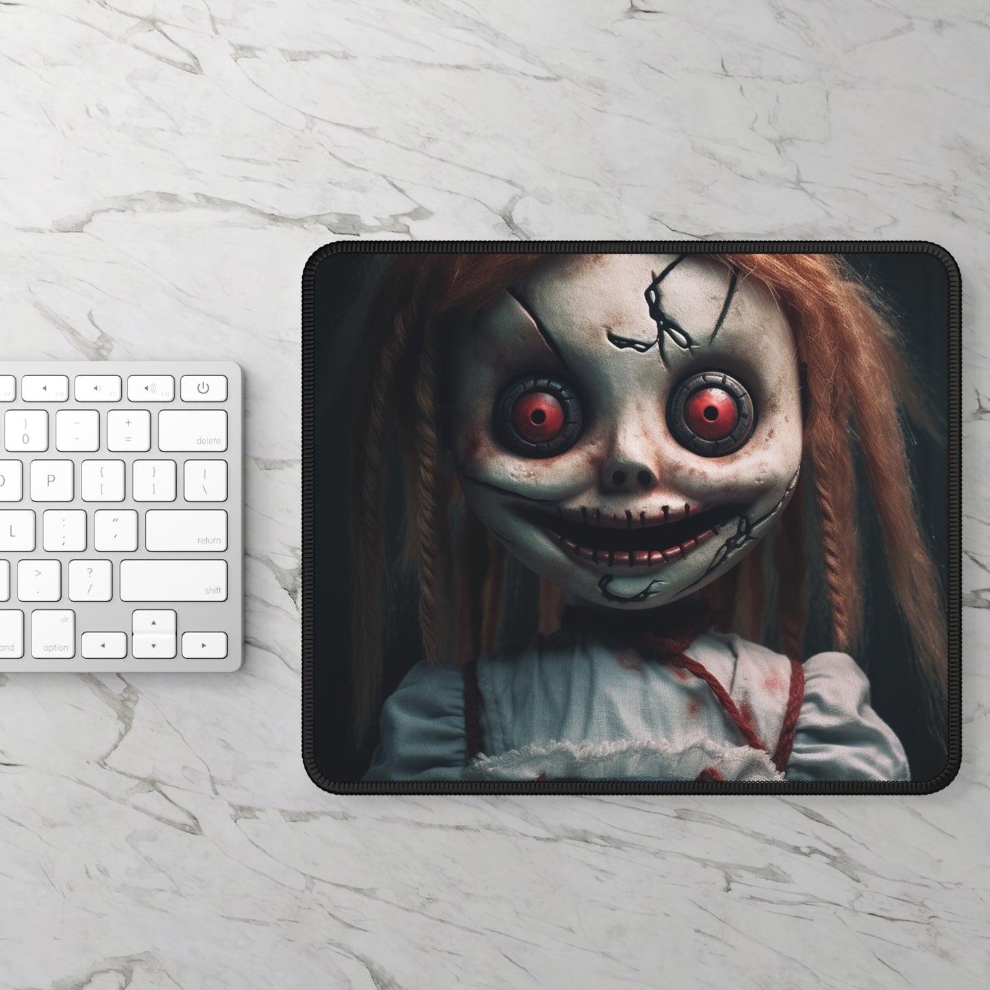 Nightmare Red-Eyed Doll Mouse Pad