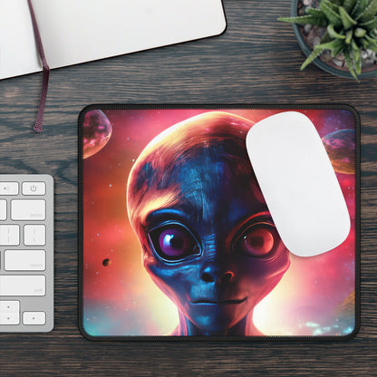 Cosmic Alien Portrait Mouse Pad