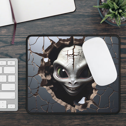 Alien Peeking Through the Wall Mouse Pad