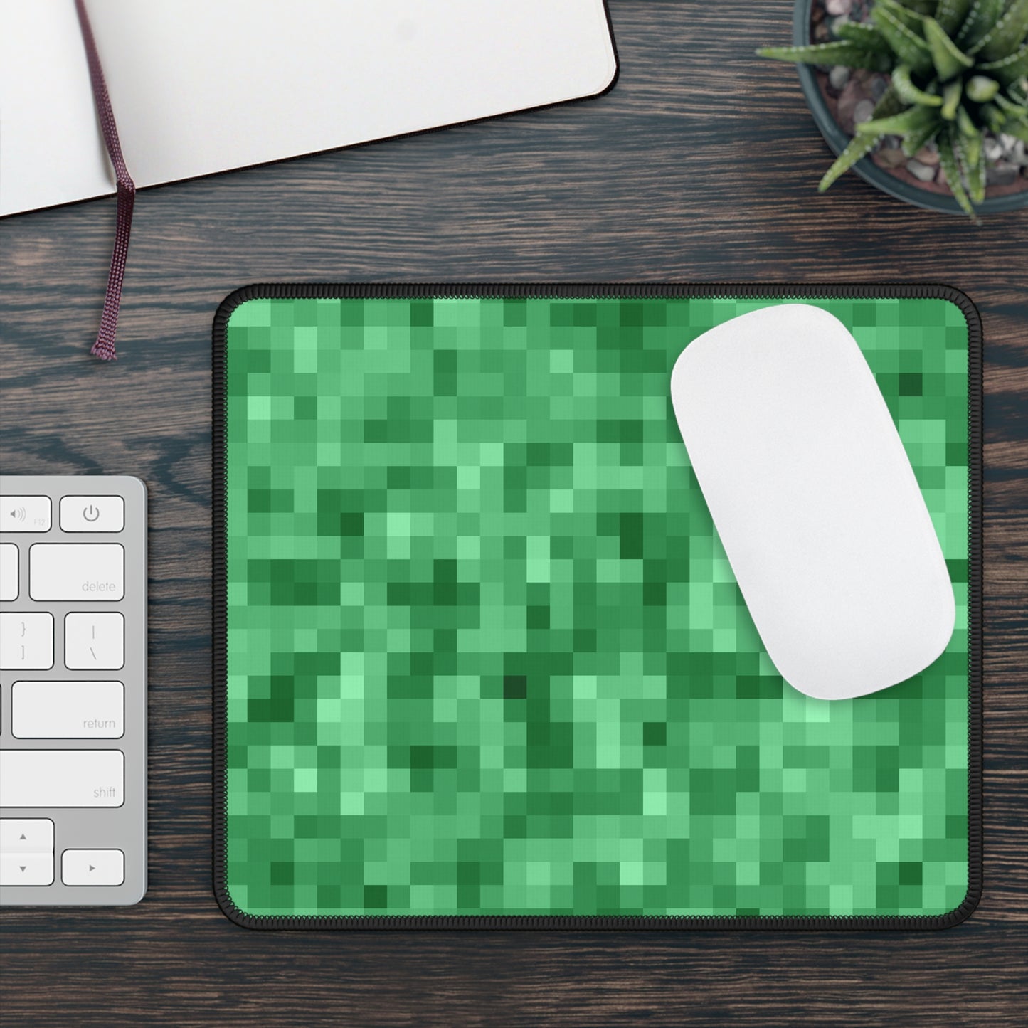 Emerald Pixel Mouse Pad