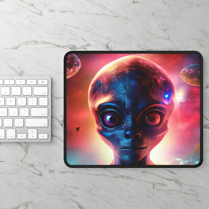 Cosmic Alien Portrait Mouse Pad