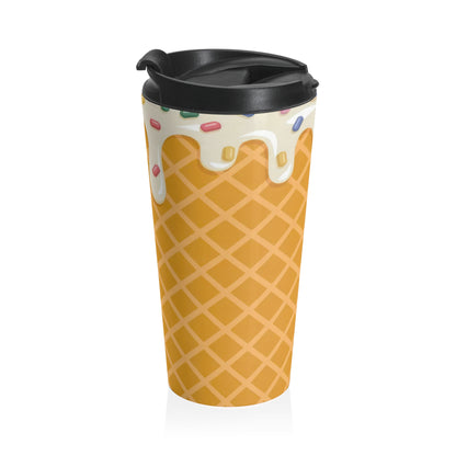 Sprinkled Waffle Cone Stainless Steel Travel Mug