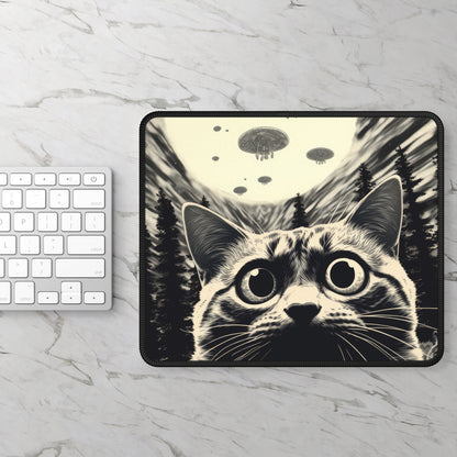Alien Invasion Cat Mouse Pad