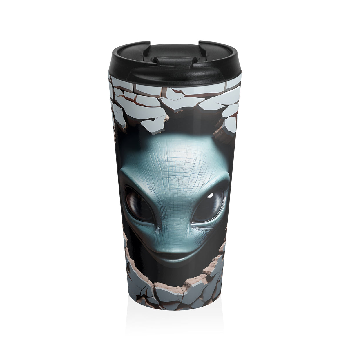 Alien Breaking Through Stainless Steel Travel Mug
